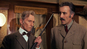 Peter Cushing and Christopher Lee in HORROR EXPRESS