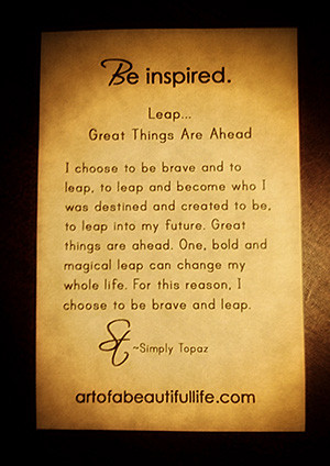 Leap! Great Things Are Ahead! (Inspirational Leather Bracelet)