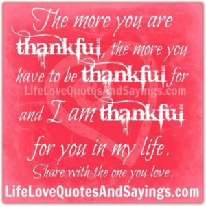 Thankful for you love quotes