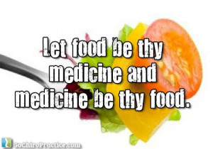 ... food be thy medicine and medicine be thy food” ~Hippocrates Quote