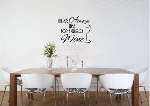 time for a glass of WINE kitchen vinyl wall decals quotes sayings ...