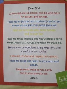 Back to School prayer More