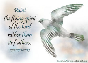 Paint the flying spirit of the bird rather than its feathers.