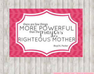 LDS Quote Printable- Power of Mothe rs Prayer-Red ...