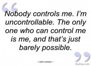 nobody controls me john lennon