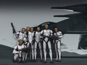 Un grupo de camaradas clones.