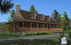 log homes with wrap around porch