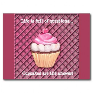 Cute Pink Cupcake Quote Postcard