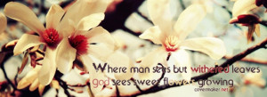 Where Man Steps But Withered Leaves God Sees Sweet Flowers Growing