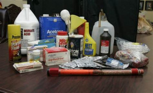 Image: Items used to manufacture methamphetamine