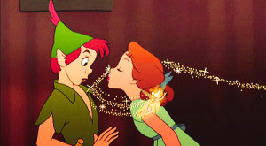 ... kiss peter pan Classic Disney tinkerbell fairy wendy dust thimble