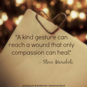 kind gesture can reach a wound that only compassion can heal.”