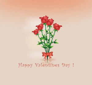 Valentine's Day Wishing Quotes with Beautiful Red Flowers