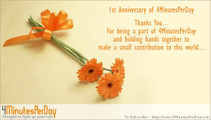 4MinutesPerDay Celebrating 1st Anniversary