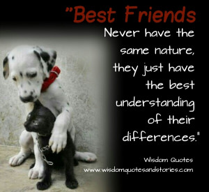 Best friends have best understanding of their differences