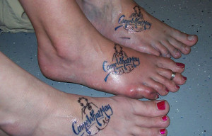 best friend tattoos on foot