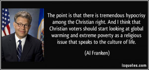 hypocrisy among the Christian right. And I think that Christian ...
