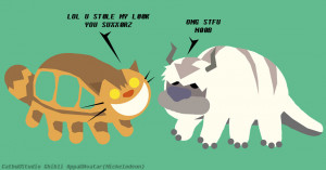 Catbus VS Appa by raygirl