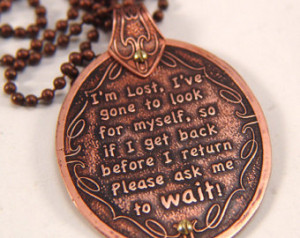 Etched Copper Humorous Quote Pendan t ...