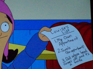 Cartoon Fun Time: Louise's Christmas List From Bob's Burgers