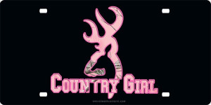 Pink Camo Country Girl License Plate