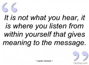 it is not what you hear iyanla vanzant