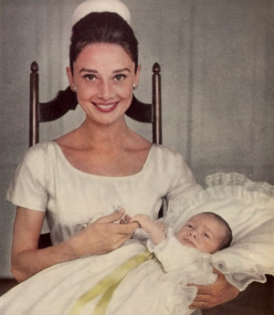 Mrs. Audrey Hepburn Ferrer photographed by Richard Avedon with her son ...