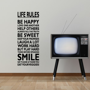 tweet life rules wall sticker quote wall stickers from abode wall art