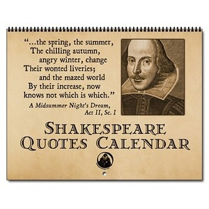 Shakespeare Quotes Wall Calendar - CafePress
