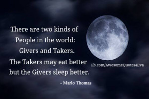 ... Givers and Takers. The takers may eat better, but the givers sleep