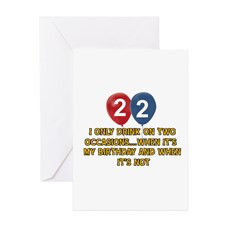 22 year old birthday designs Greeting Card for