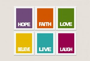 Inspirational prints quotes Hope Faith Love Wall of Inspiration - SET ...