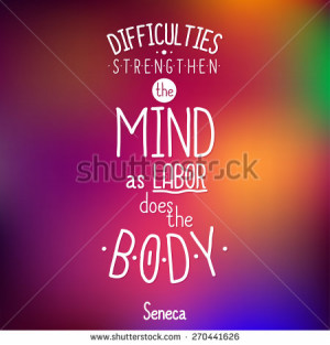 Typographical Background Illustration with quote of Seneca ...