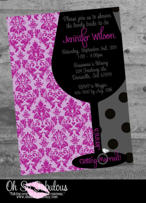 Cute wine party invite and can be done in many colors! Order these ...