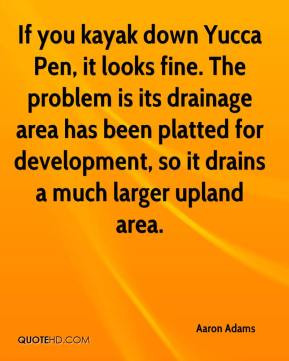 Aaron Adams - If you kayak down Yucca Pen, it looks fine. The problem ...