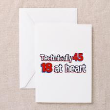 45 year old birthday designs Greeting Card for