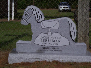 Texas, and all country boys need a good horse, I chose the headstone ...