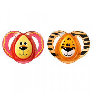 Tommee Tippee 6 18 Months Everyday Pacifier 2 Pack Lion and Tiger ...