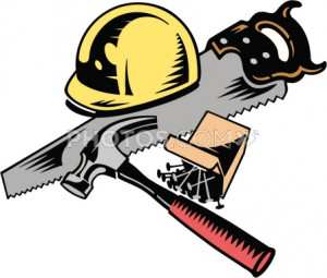 Hard Hat, Saw, Hammer And Nails ' Color ' Grouped Elements