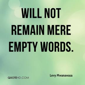 Levy Mwanawasa - will not remain mere empty words.
