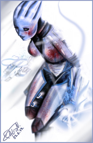 Liara T’ Soni Mass Effect Fan Art by FalconSketcher