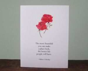 Milton Hershey rose and quote card