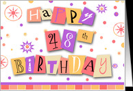 48 Years Old Cut Out Collage Happy Birthday Card - Product #167189