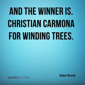 Adam Brody - And the winner is. Christian Carmona for Winding Trees.