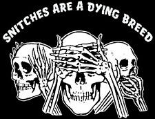 SNITCHES ARE A DYING BREED' 1% Outlaw Biker Shirt - M - United States