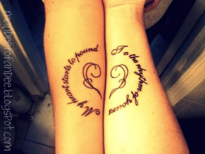 Love husband & wife tattoos read 