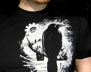 Nevemore Raven Men's T-shirt - Edgar Allan Poe Shirt, Literary Shirt ...