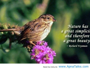 Nature Has A Great Simplicity And Therefore A Great Beauty - Richard ...