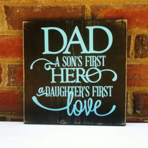 Sign Quote Distressed Wood Block Home Decor Gift for Dad More