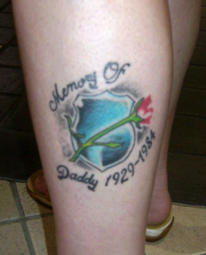 In Loving Memory Tattoos For Grandma Memorial tattoo picture on leg